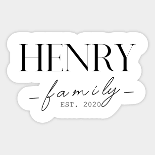 Henry Family EST. 2020, Surname, Henry Sticker